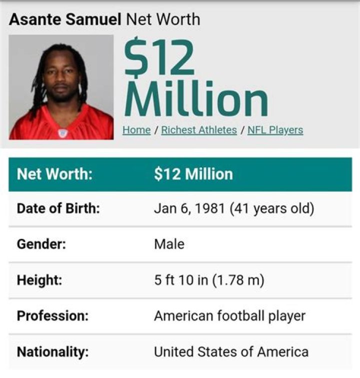Asante Samuel Net Worth