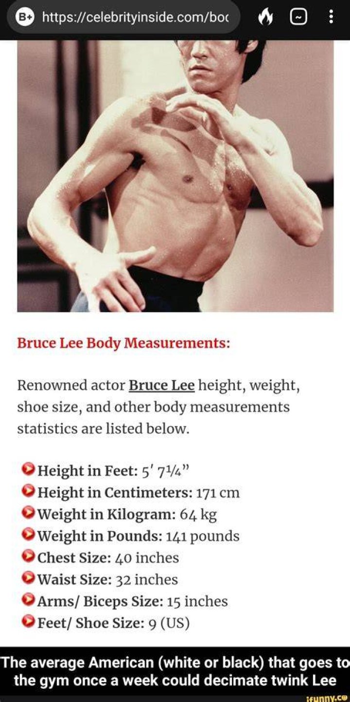 Bruce Lee Height, Weight, Body Measurements, Shoe Size