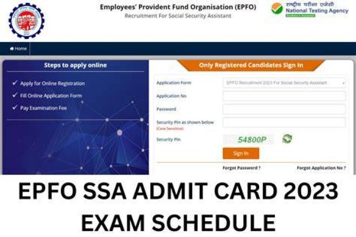 EPFO Social Security Assistant Admit Card 2022 - 2023 Hall Ticket