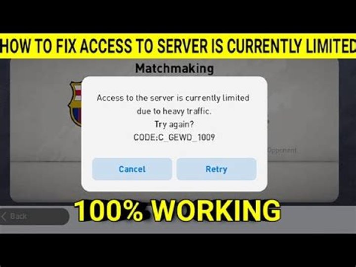 How To Fix: Access To The Server Is Currently Limited Due To Heavy Traffic eFootball - SarkariResult