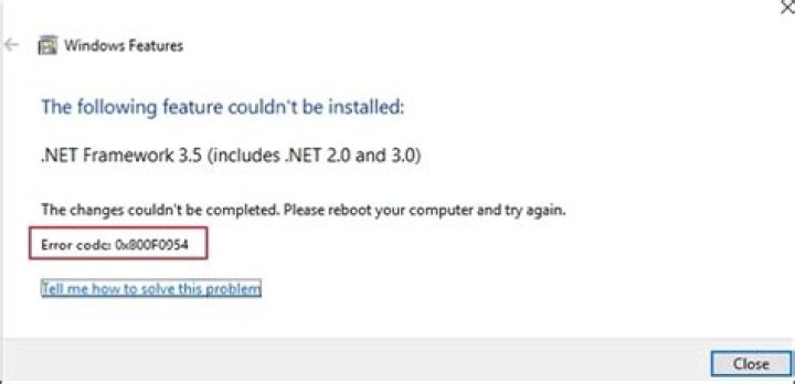 How to Fix .Net Framework 3.5 Error Code 0x800f0954? - SarkariResult