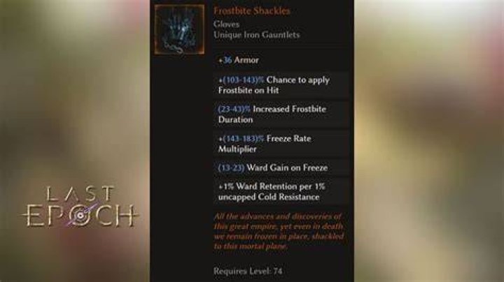 How to Get the Frostbite Shackles in Last Epoch? - SarkariResult
