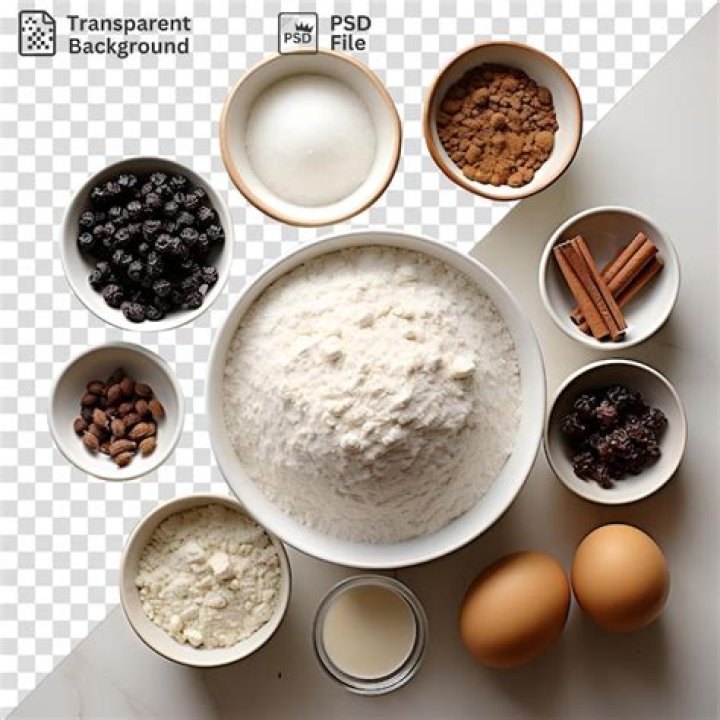 Ingredients in a white bowl for zucchini brownies.