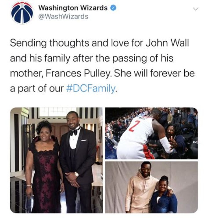 John Wall with his mother Frances Pulley