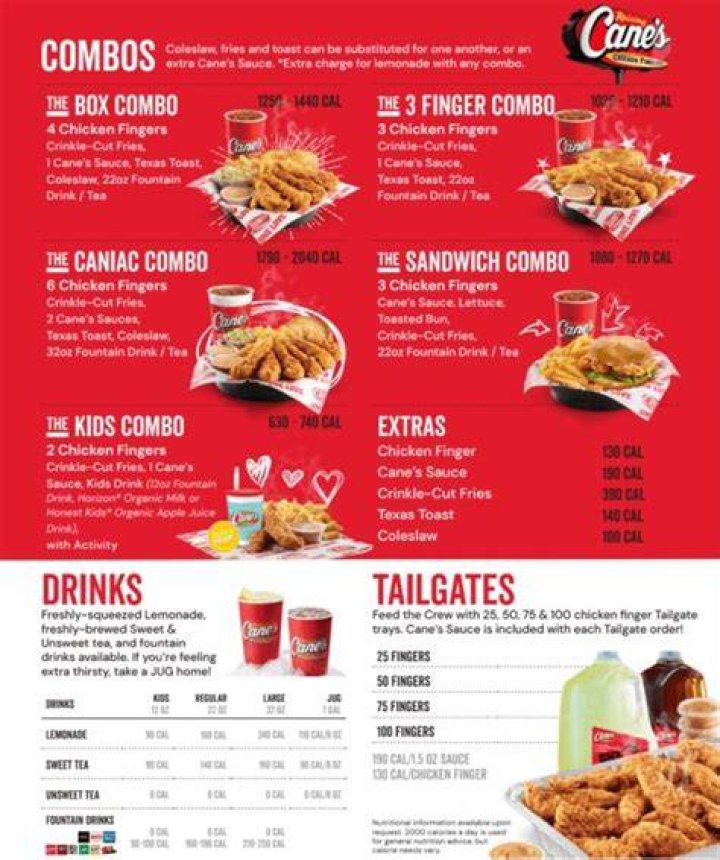 Raising Cane's Menu and Prices - SarkariResult