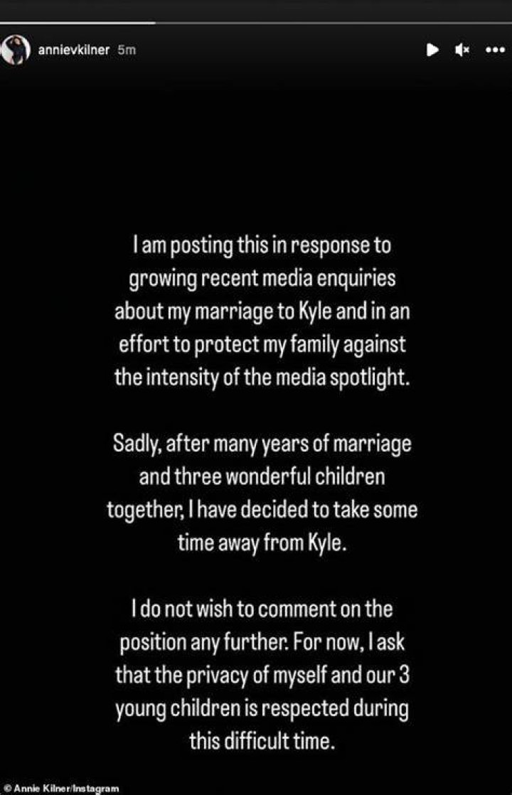 Separation Announcement - Annie Kilner and Kyle Walker