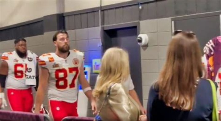 Travis Kelce Leaving The Chiefs Locker Room Following Their, Who Is Travis Kelce? - SarkariResult